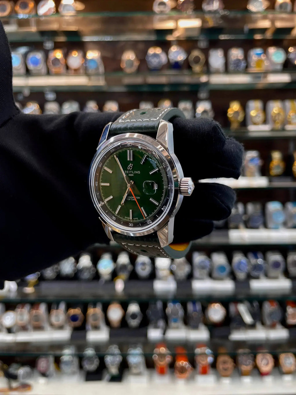 Breitling top time b31 now in master piece for mens leather