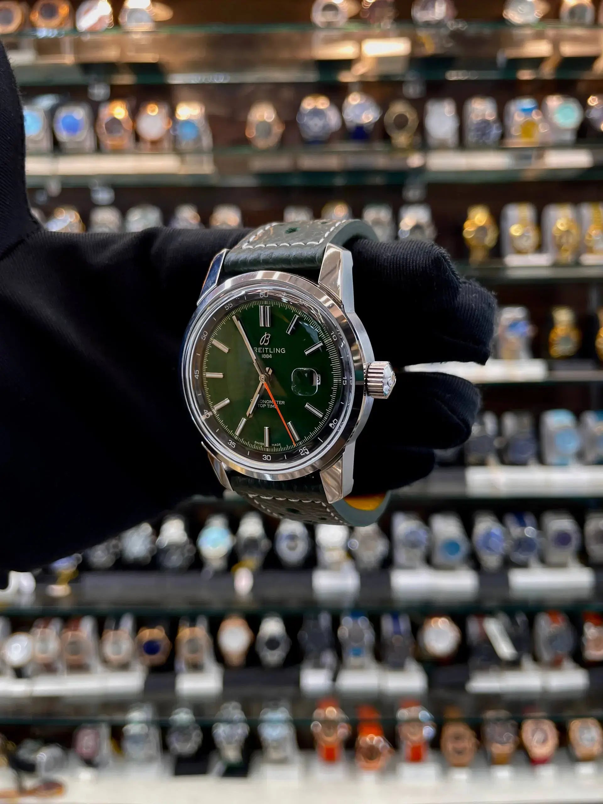 Breitling top time b31 now in master piece for mens leather