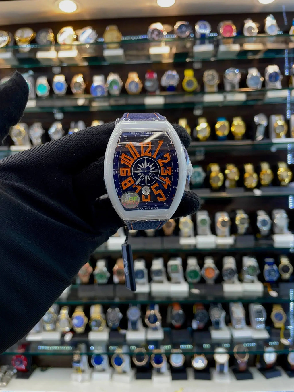 Franck muller yatching ceramic body in eta machine orange