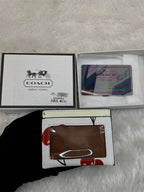 Coach card holder for girls in cherry