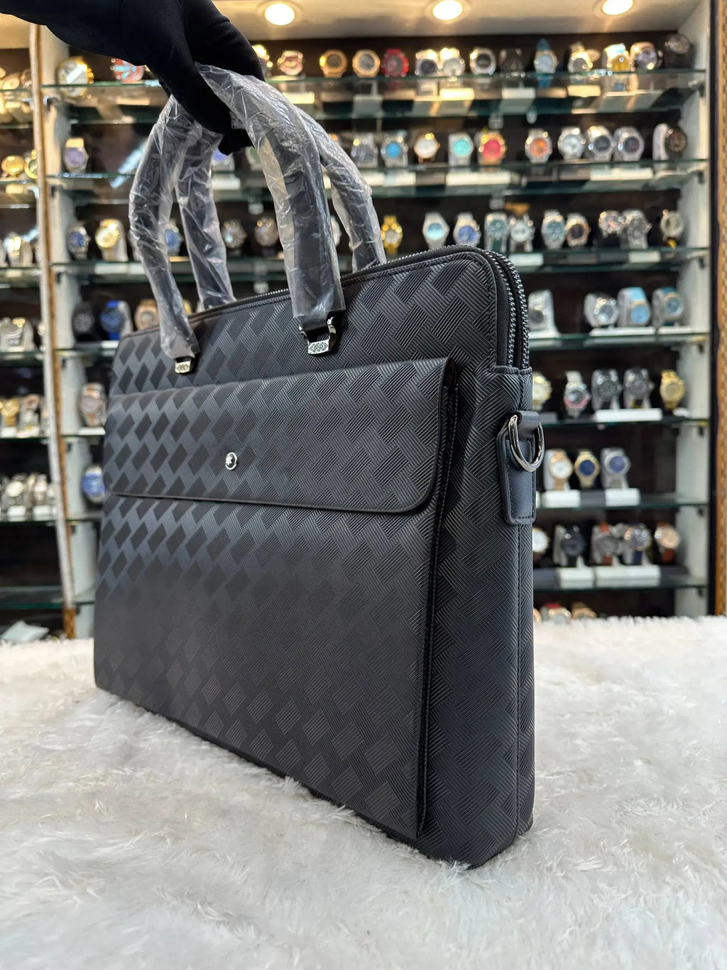 Mont Blanc laptop bag in heavy quality
