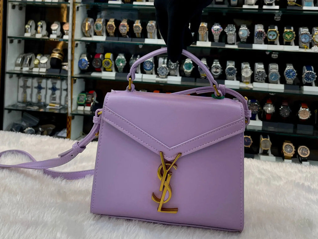Yves Saint Laurent ysl mini Cassandra lavender top handle bag in master piece