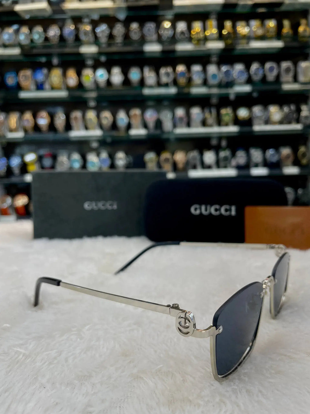 Gucci frameless glasses for mens black