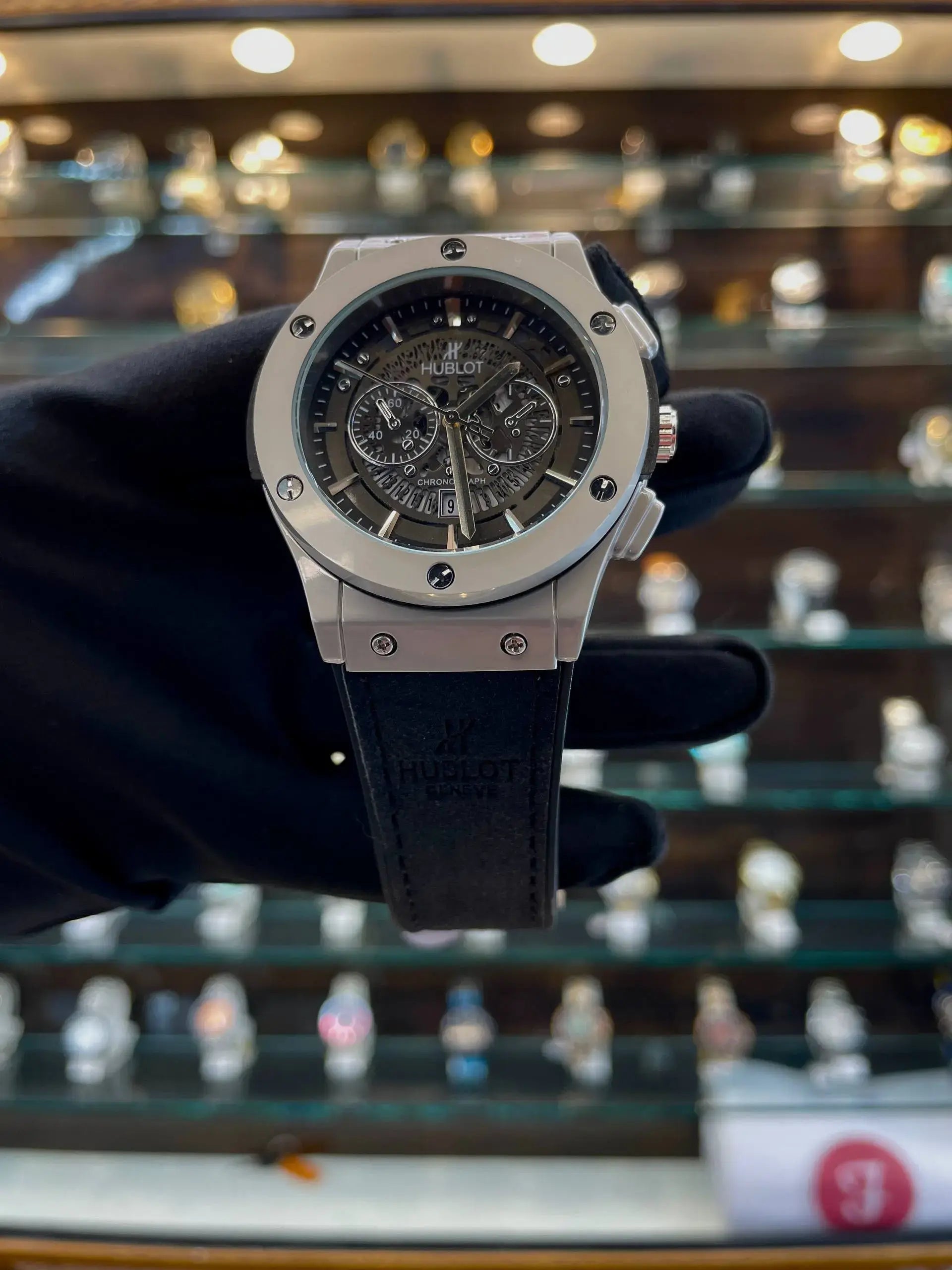 Hublot geneve big bang under budget black leather strap