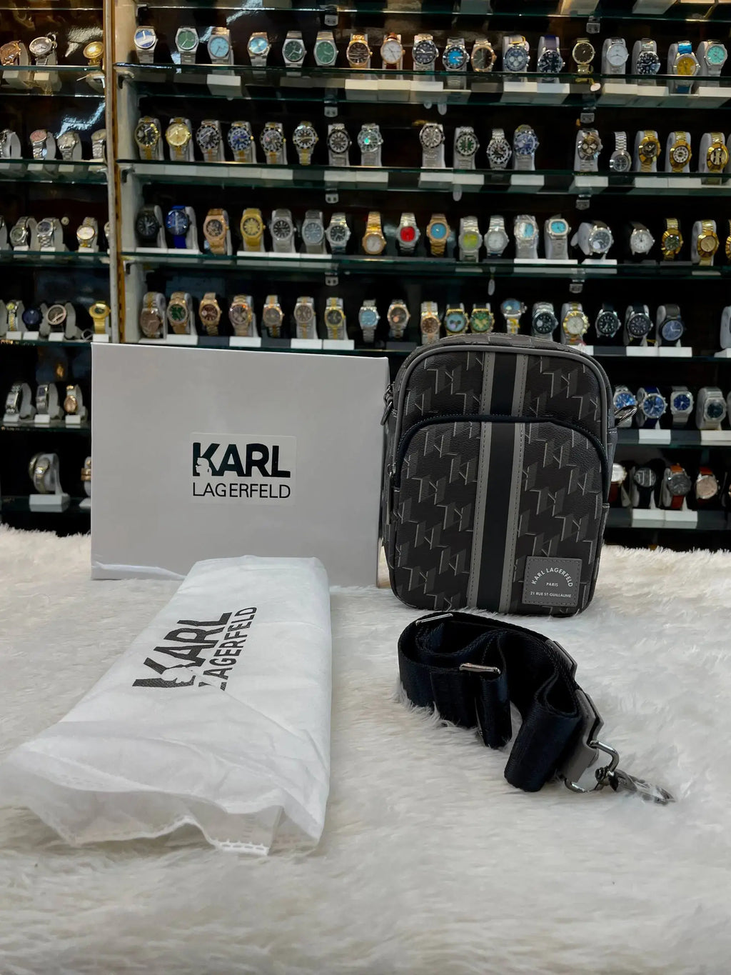 Karl lagerfeld k/kanvas crossbody bag for mens