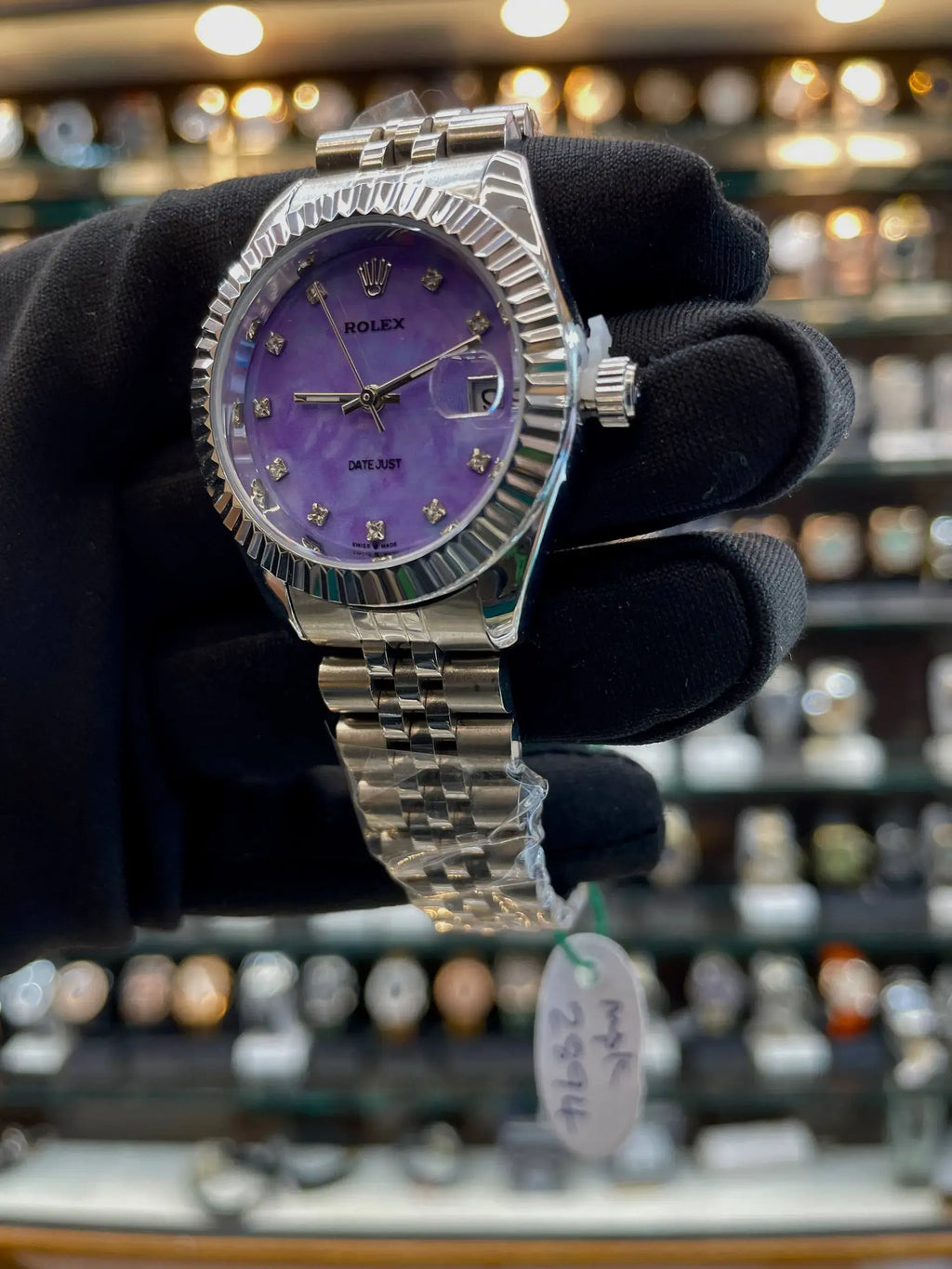 Rolex date just for girls under budget purple