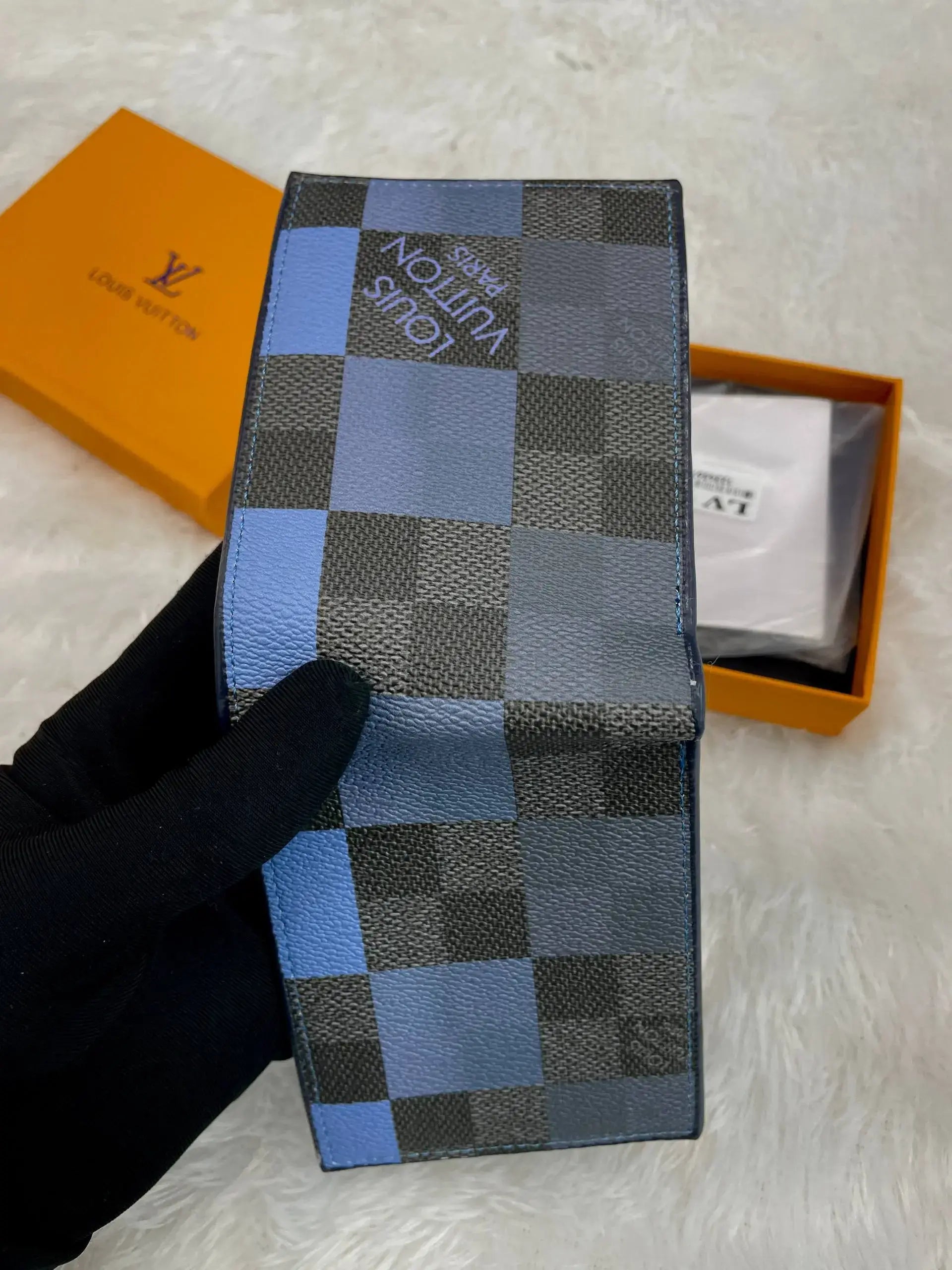 . Louis vuitton (lv) premium wallet Black x blue leather print