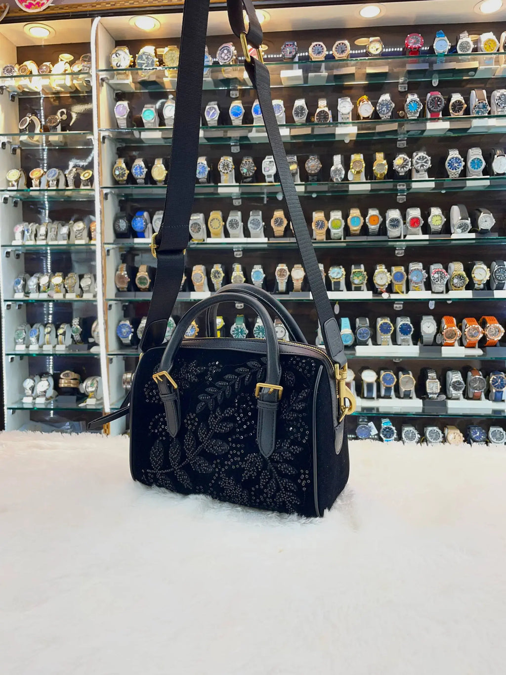 Tory burch t monogram embellished petite barrel bag in master piece