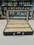 12pc briefcase watch organiser cobra body leather
