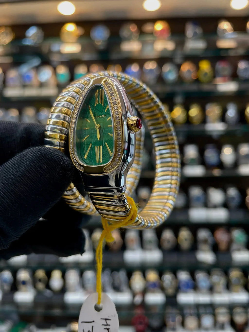 Bvlgari serpenti tubogas watch now in cobra green