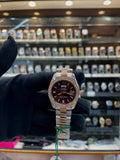 Rolex date just for girls under budget brown dial dual tone
