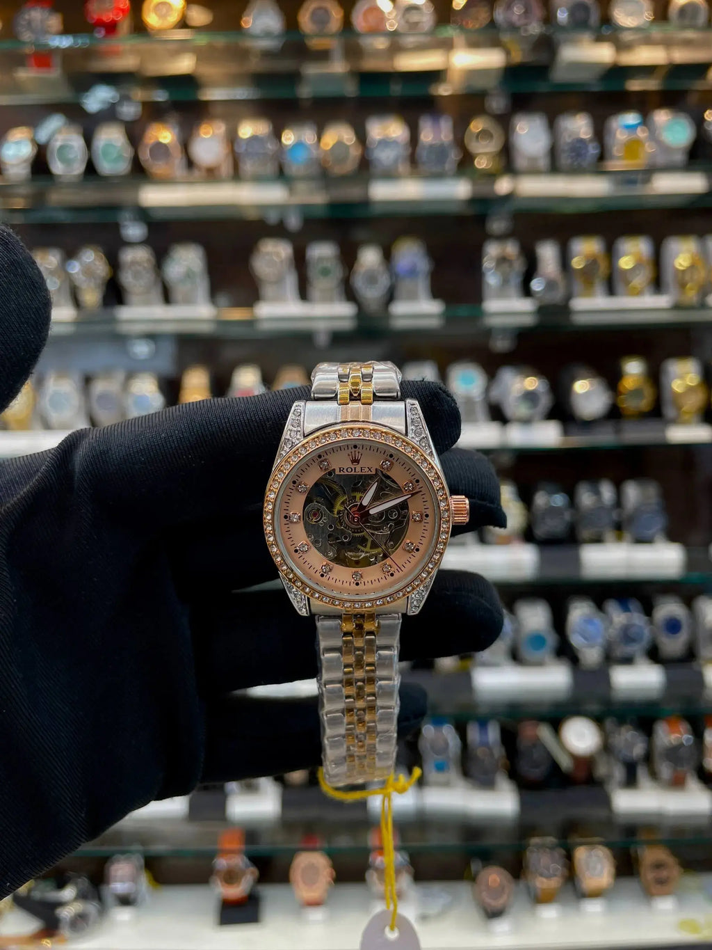 Automatic machine party wear watch for girls