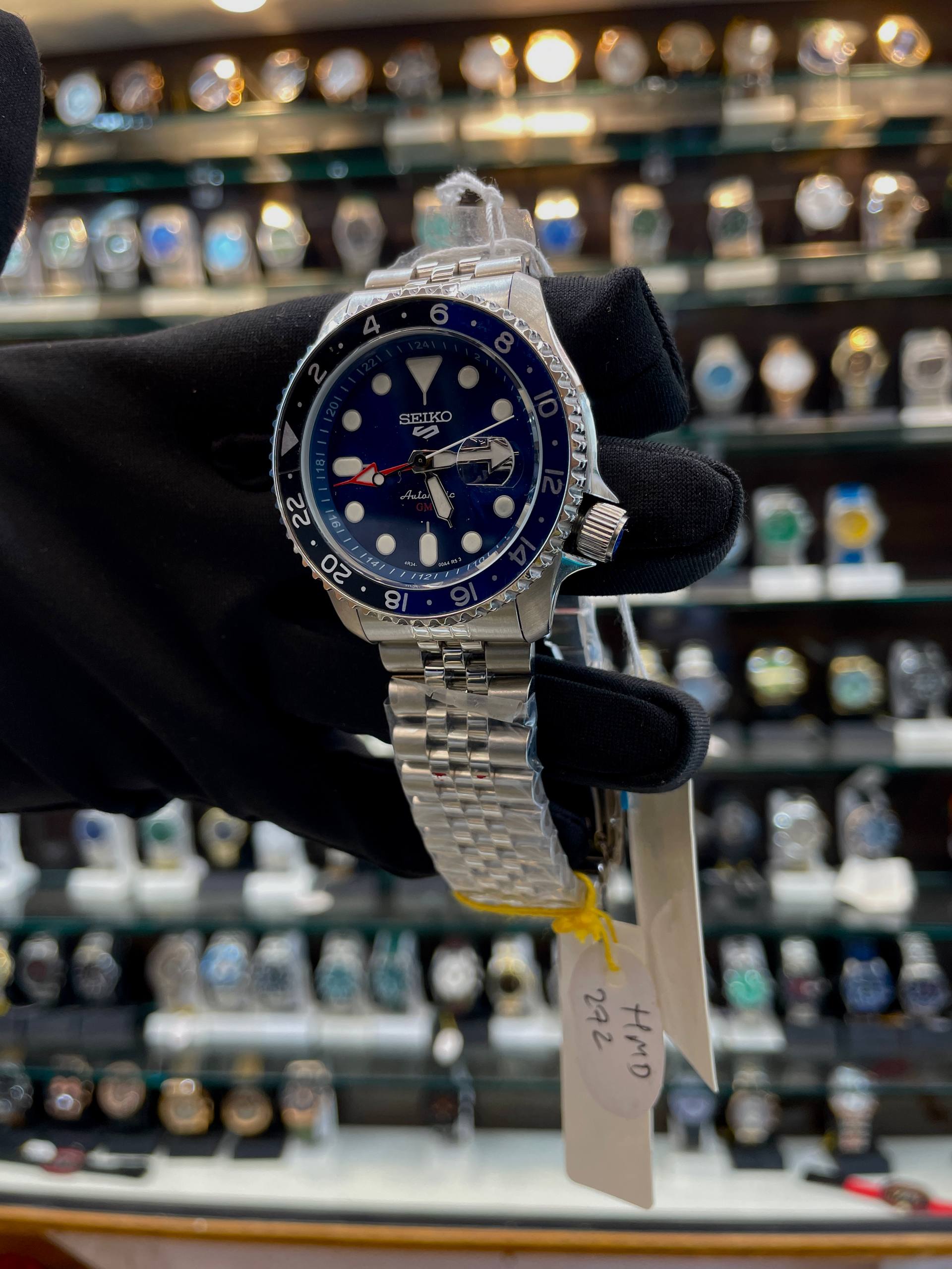 Seiko SSK035K1 5 Sports SKX GMT automatic watch in master piece blue