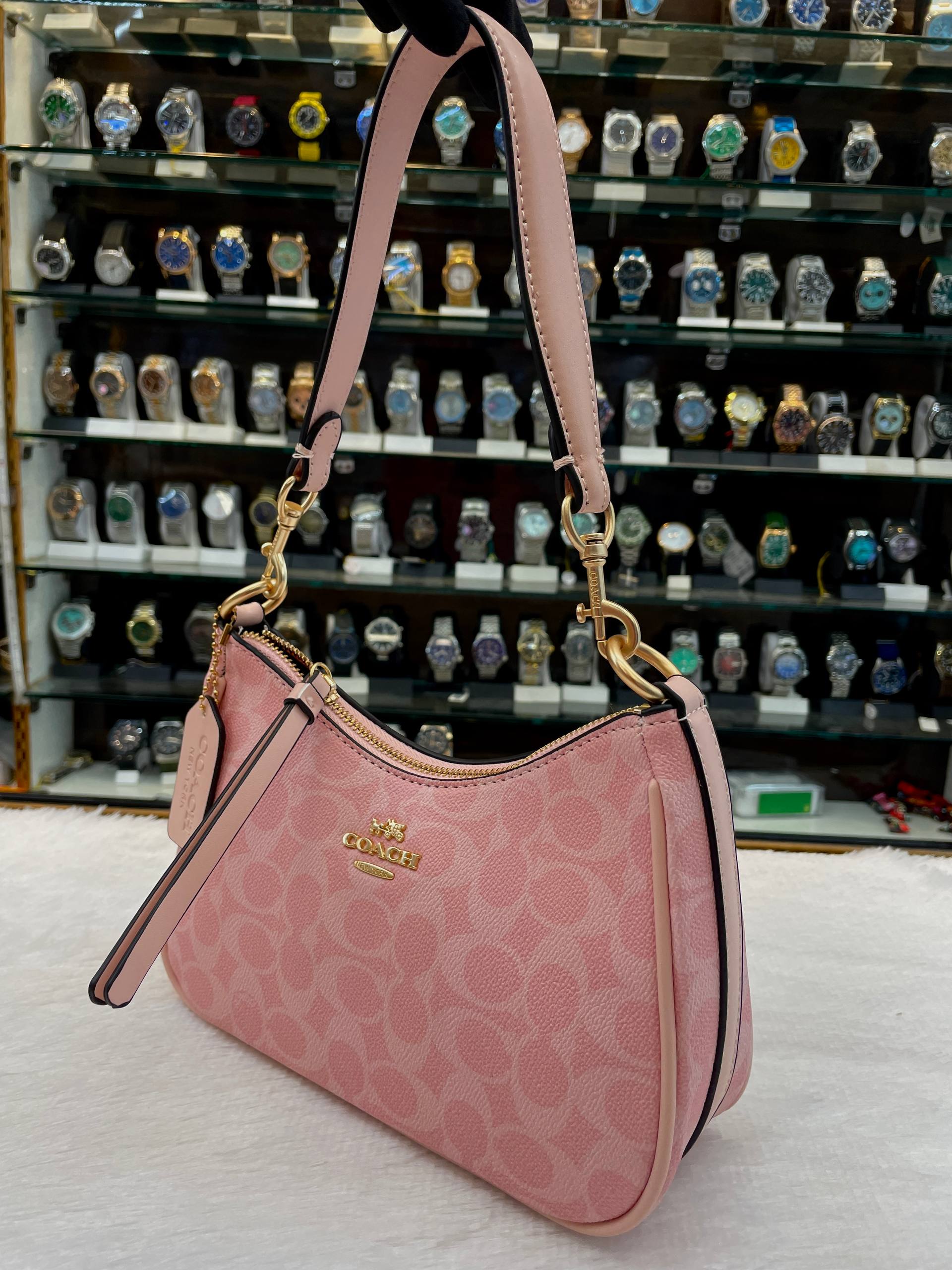 COACH TERI MINI CROSSBODY BAG IN SIGNATURE CANVAS FOR GIRLS 🤩 PINK