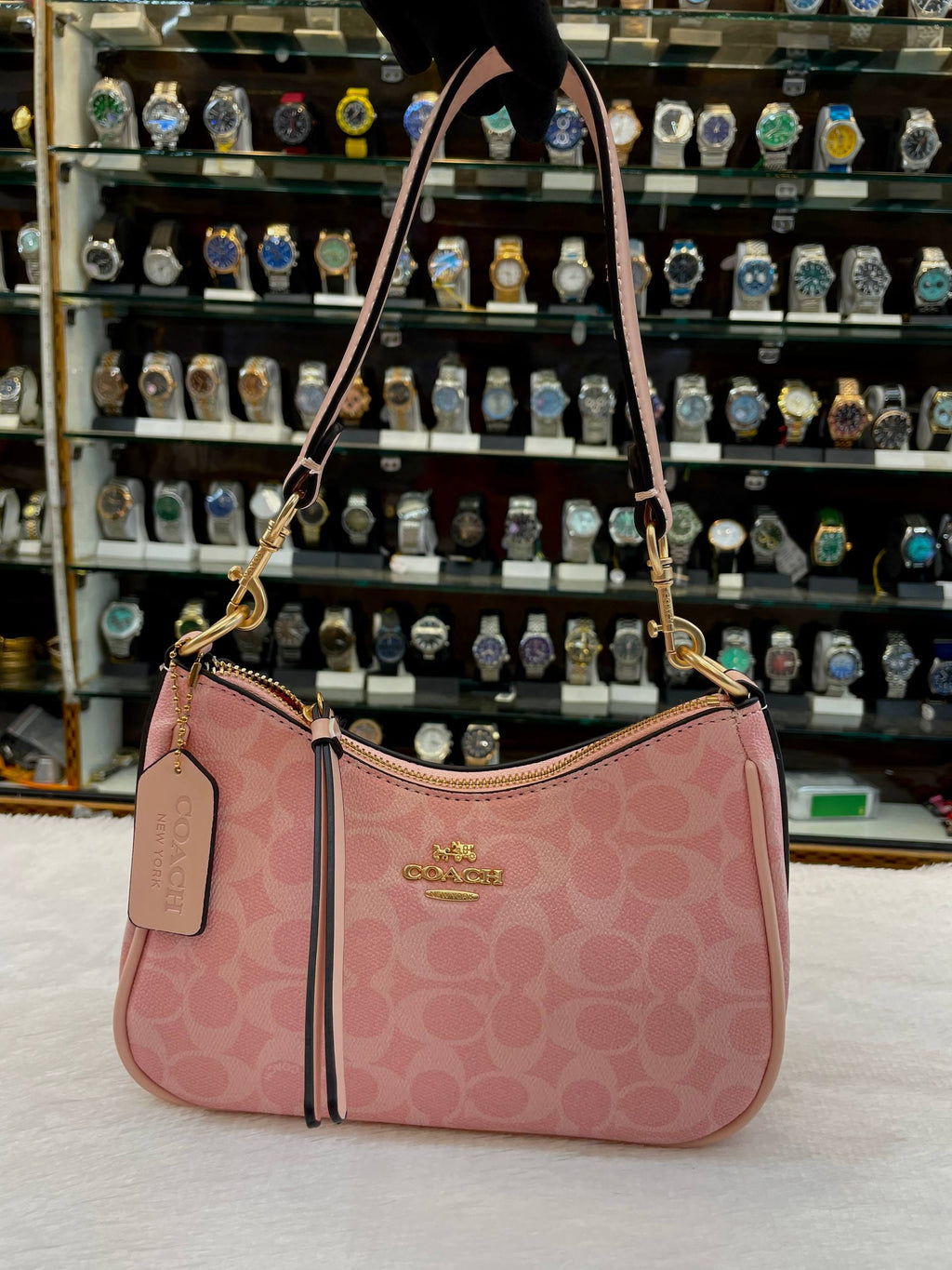 COACH TERI MINI CROSSBODY BAG IN SIGNATURE CANVAS FOR GIRLS 🤩 PINK