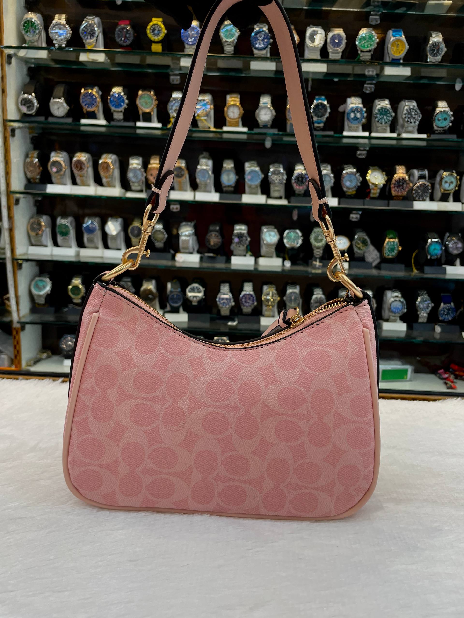COACH TERI MINI CROSSBODY BAG IN SIGNATURE CANVAS FOR GIRLS 🤩 PINK