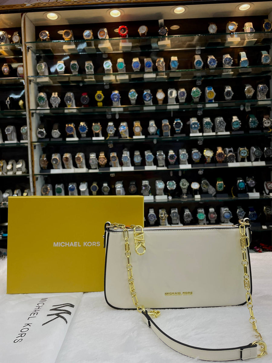 MICHAEL KORS EMPIRE MEDIUM CHAIN-LINK POCHETTE PREMIUM SLING BAG