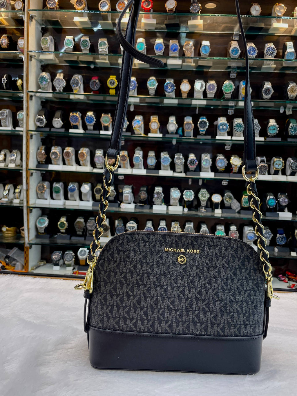 MICHAEL KORS MK JET SET CHARM DOME CROSSBODY BAG FOR GIRLS 🤩 BLACK