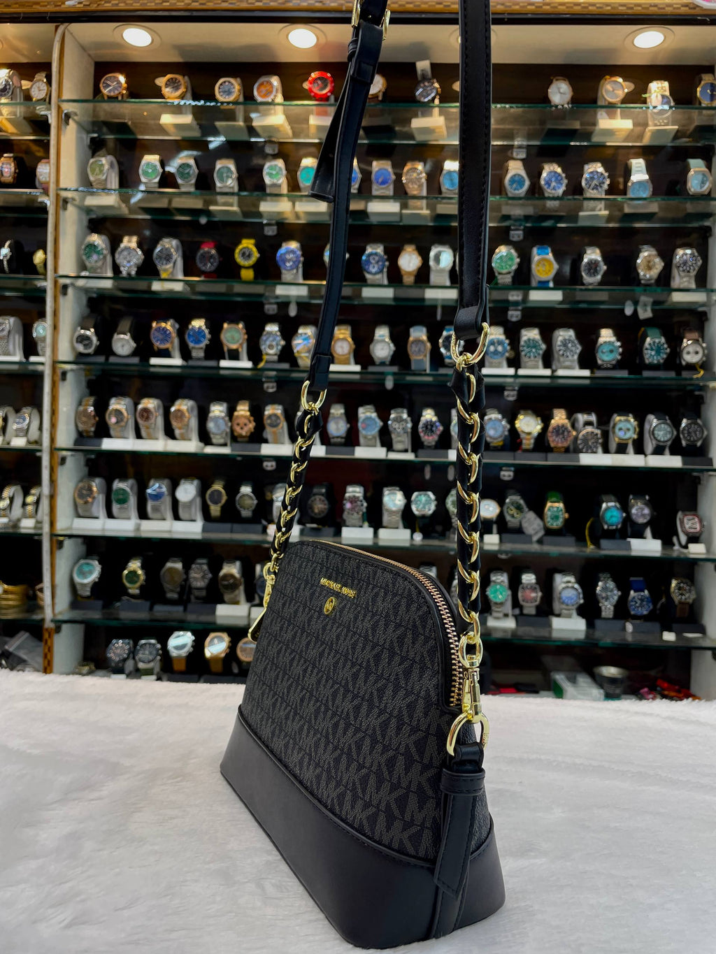 MICHAEL KORS MK JET SET CHARM DOME CROSSBODY BAG FOR GIRLS 🤩 BLACK