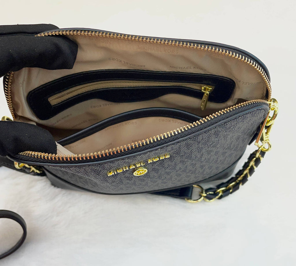 MICHAEL KORS MK JET SET CHARM DOME CROSSBODY BAG FOR GIRLS 🤩 BLACK