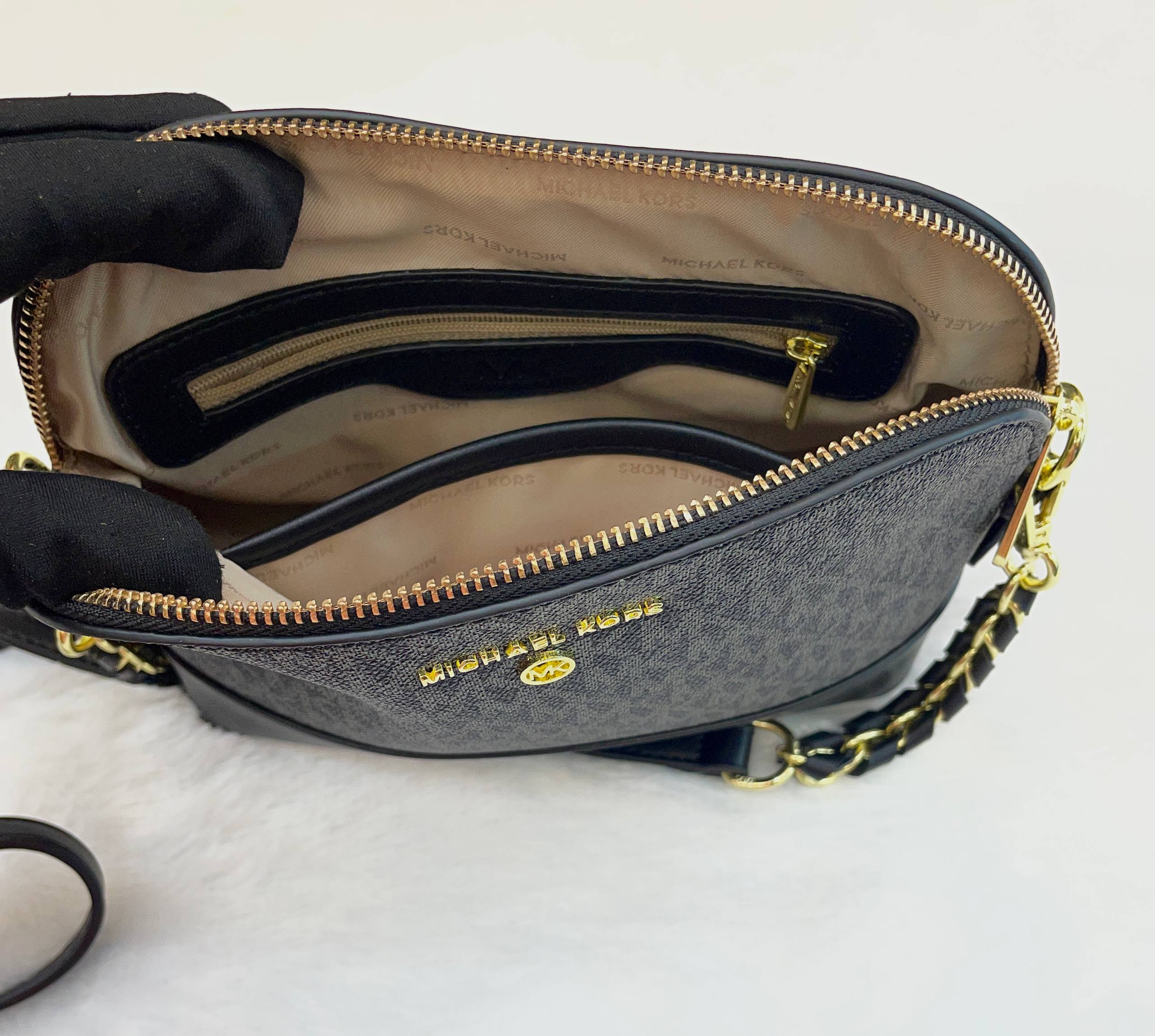 MICHAEL KORS MK JET SET CHARM DOME CROSSBODY BAG FOR GIRLS 🤩 BLACK