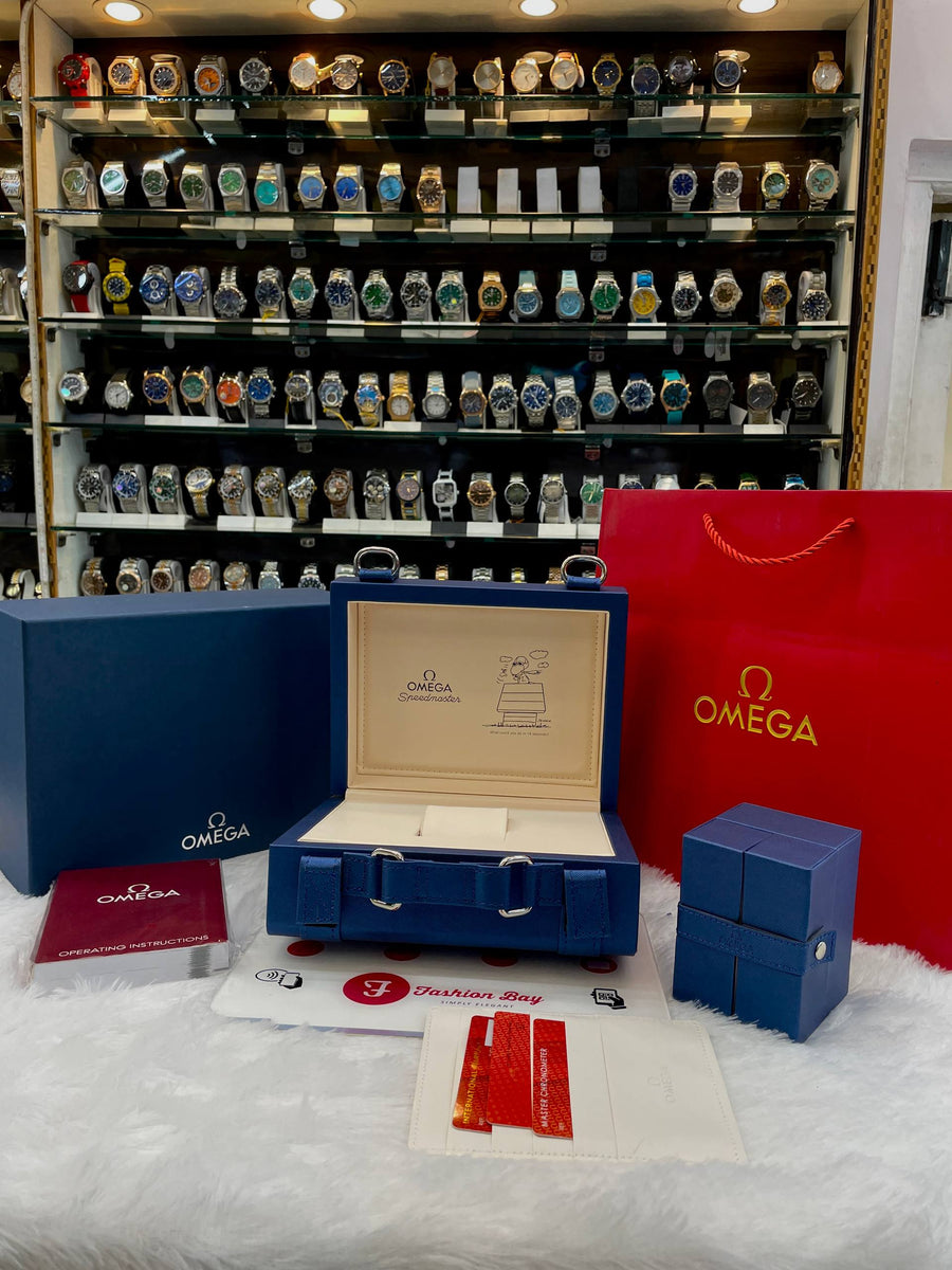 OMEGA OG BOX SNOOPY MISSION TO MOON BLUE