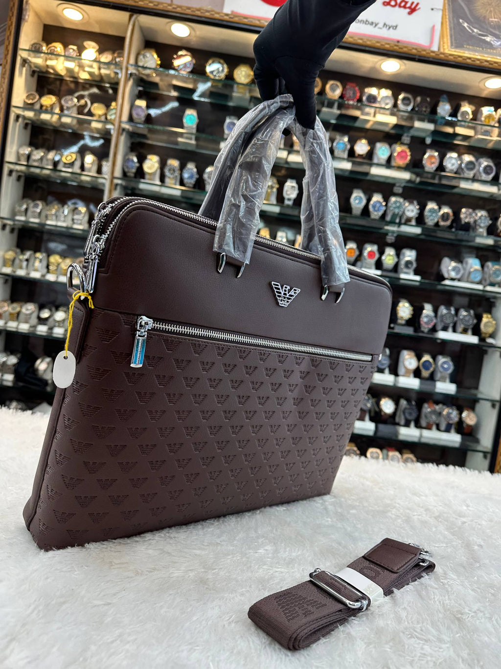 Georgia Armani Brown Laptop bag in heavy quality