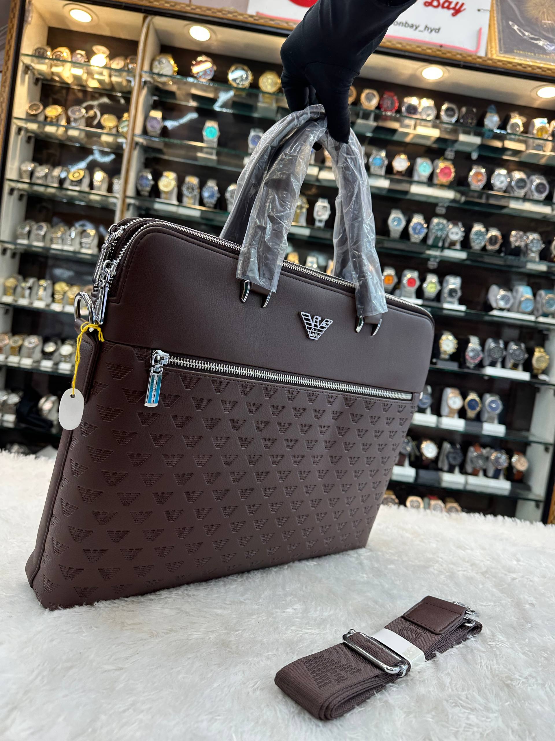 Georgia Armani Brown Laptop bag in heavy quality