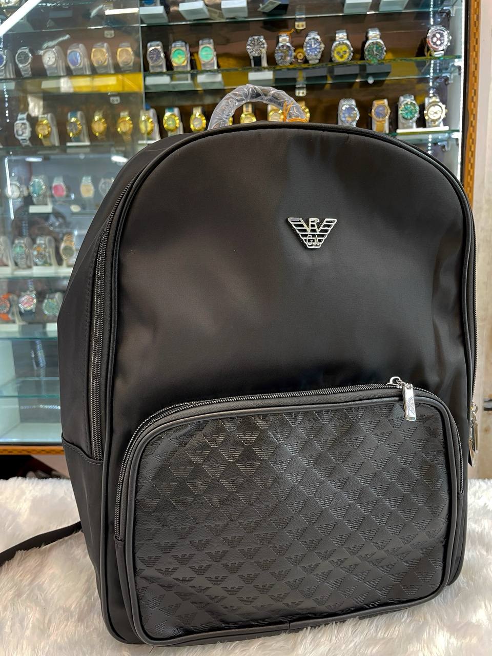 Giorgio Armani Premium backpack in black