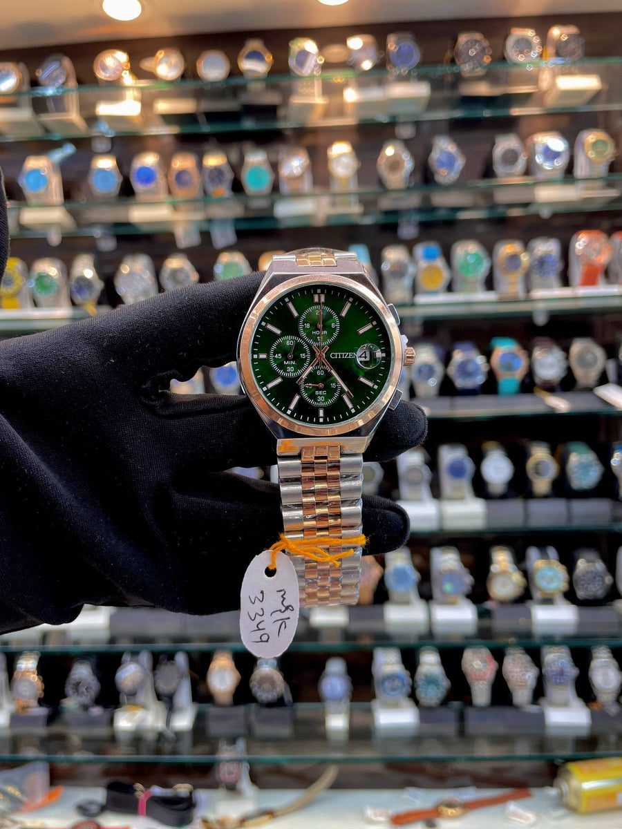 CITIZEN CHRONOGRAPH FOR MENS IN DUAL TONE GREEN 💚