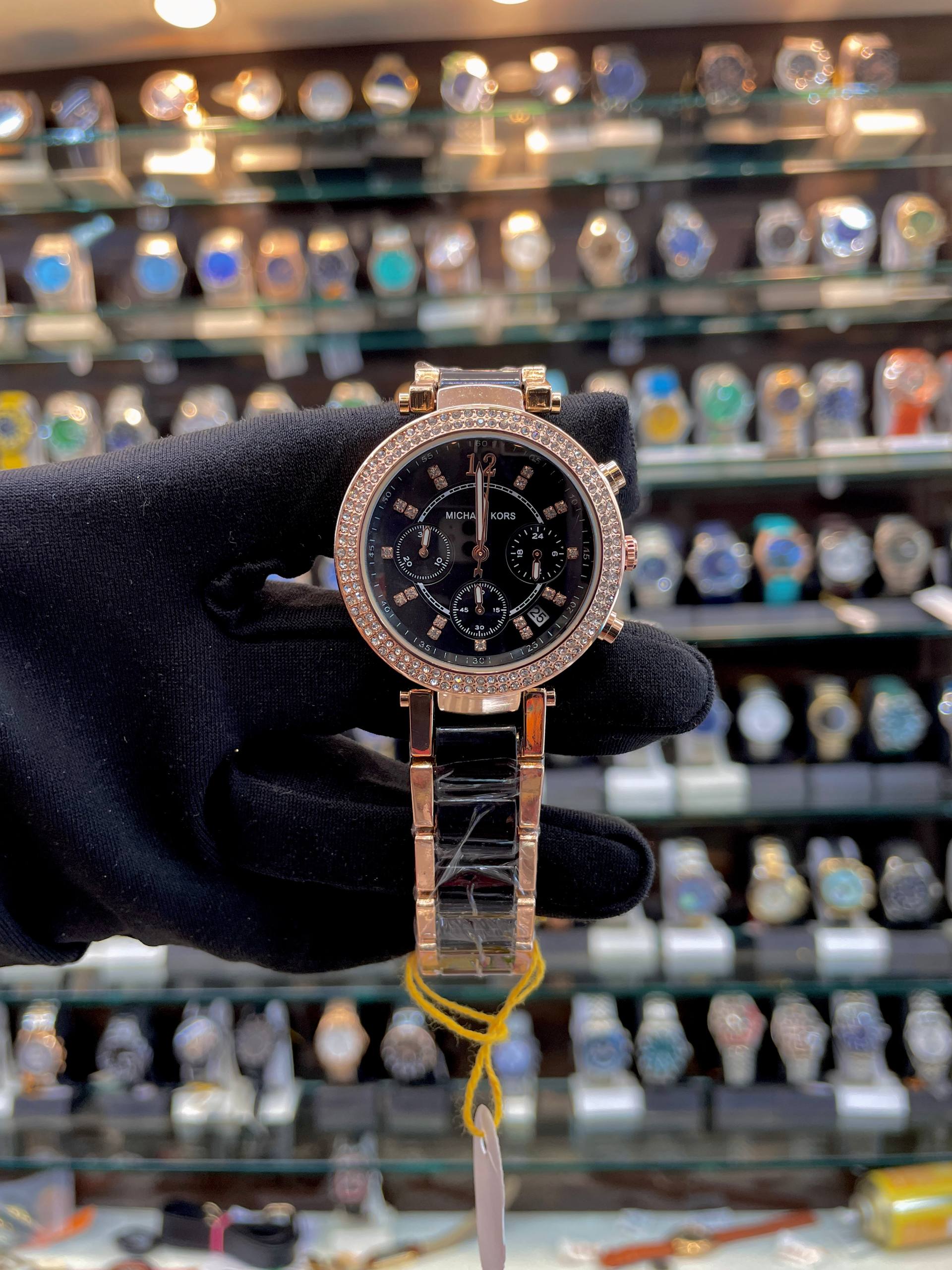 MICHAEL KORS (MK) NOW IN CHRONO WORKING ✅ FOR GIRLS 🔥 BOLD DIAL BLACK 🖤