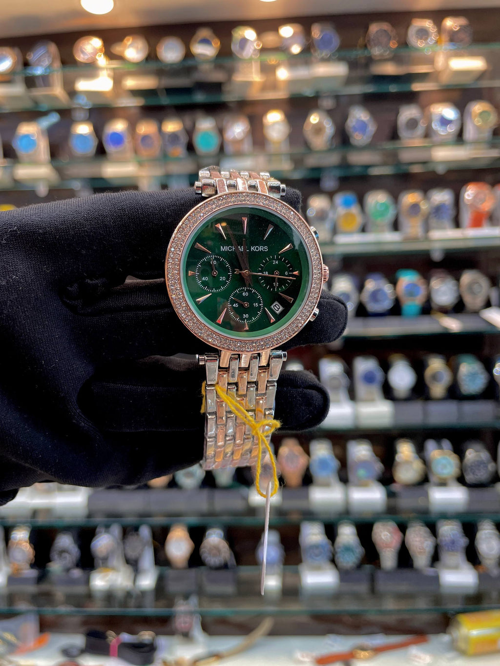 MICHEAL KORS (MK) CHRONO WATCH FOR GIRLS 🤩 DUAL TONE GREEN 💚