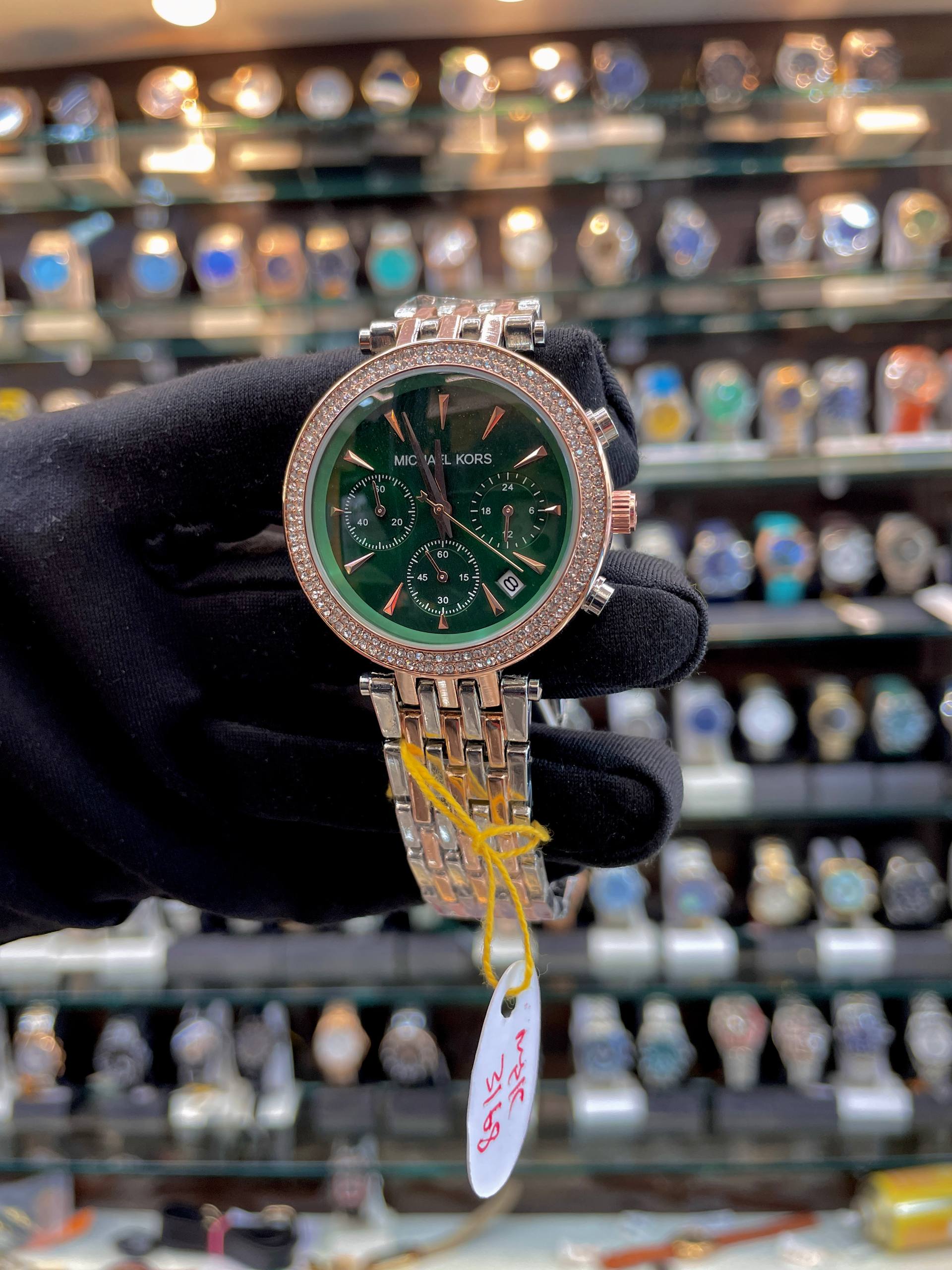 MICHEAL KORS (MK) CHRONO WATCH FOR GIRLS 🤩 DUAL TONE GREEN 💚