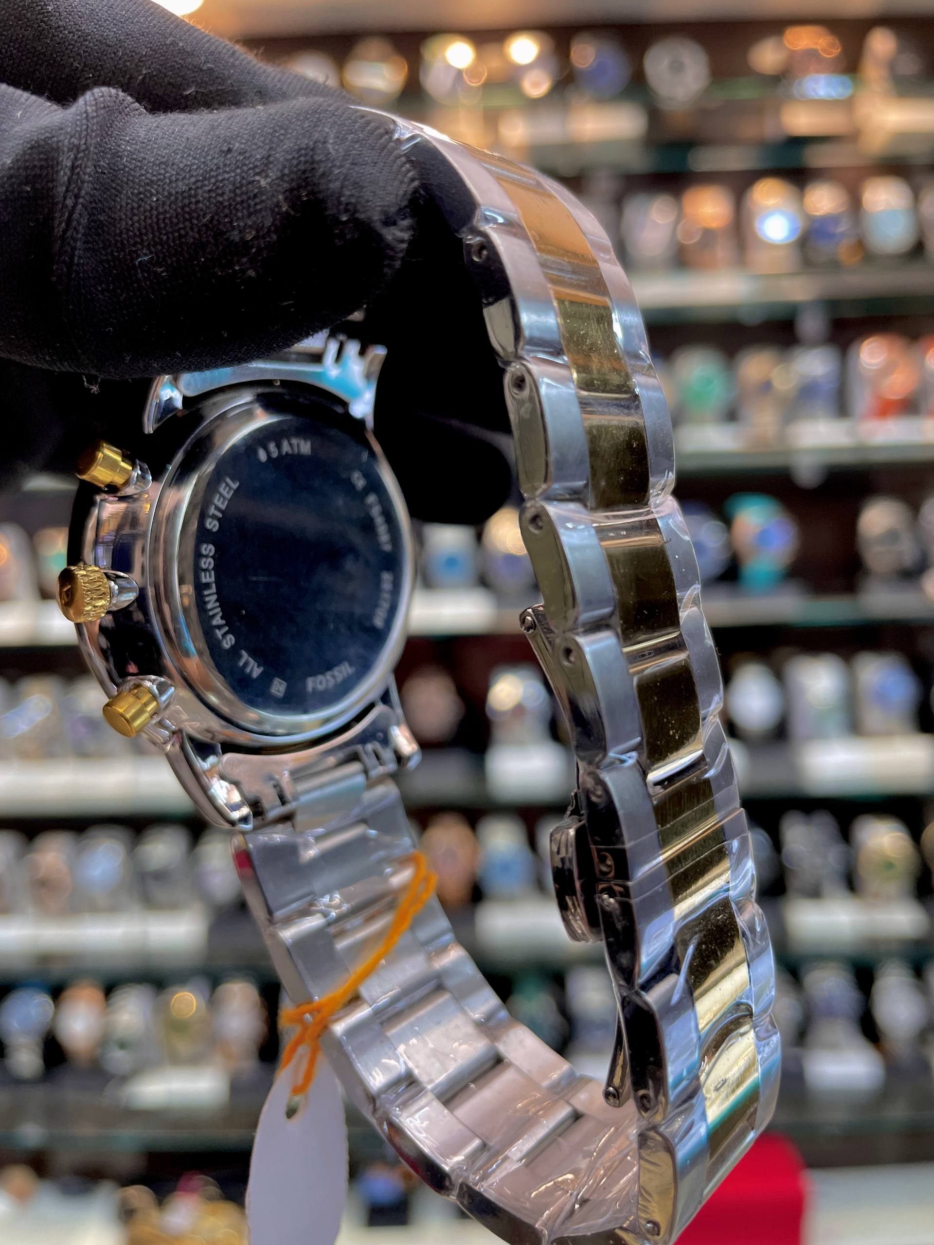 FOSSIL NOW IN CHRONO FOR MENS CASUAL WEAR IN CHAIN ⛓️ DUAL TONE
