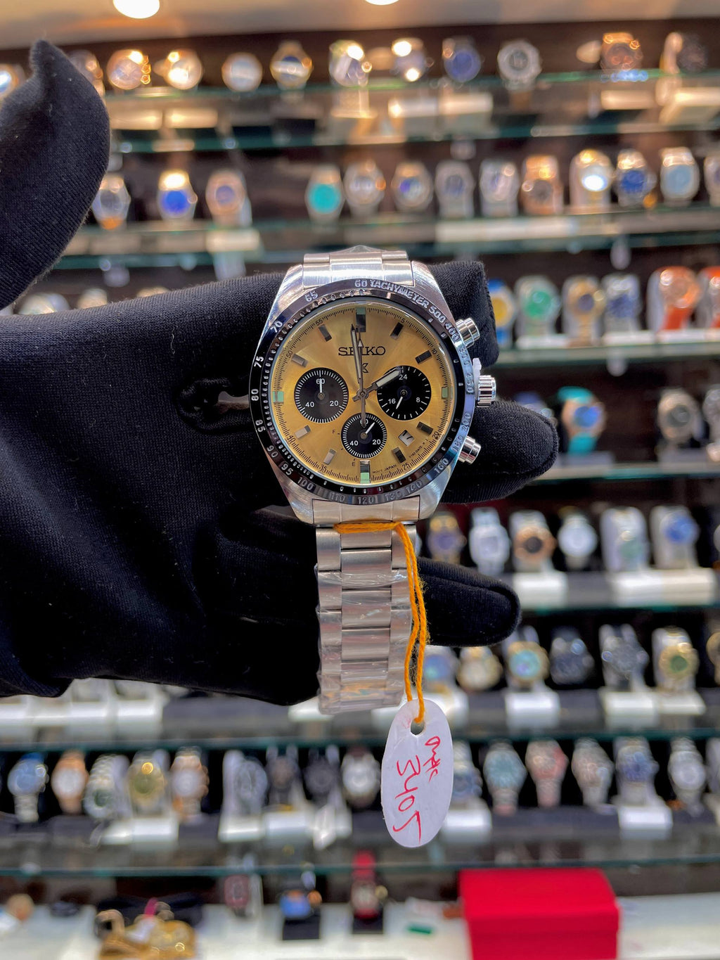 SEIKO PROSPEX SPEEDTIMER SOLAR CHRONOGRAPH UNDER BUDGET FOR MENS YELLOW 🟡