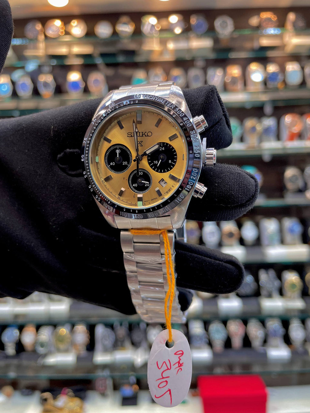SEIKO PROSPEX SPEEDTIMER SOLAR CHRONOGRAPH UNDER BUDGET FOR MENS YELLOW 🟡