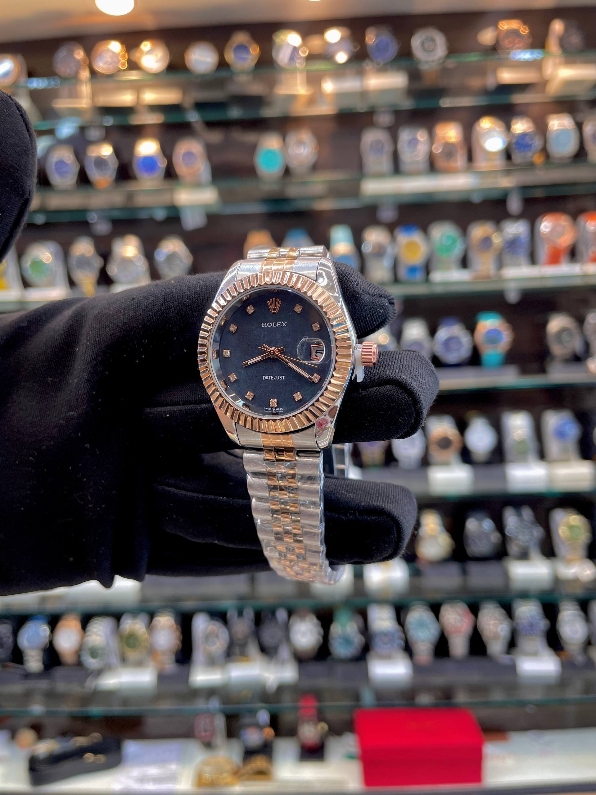 ROLEX DATE JUST FOR GIRLS UNDER BUDGET BLUE 💙 DIAL DUAL TONE