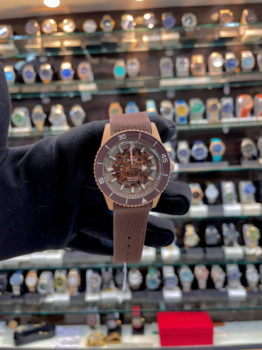 RADO CAPTAIN COOK HIGH-TECH CERAMIC SKELETON BROWN 🤎 IN SILICON