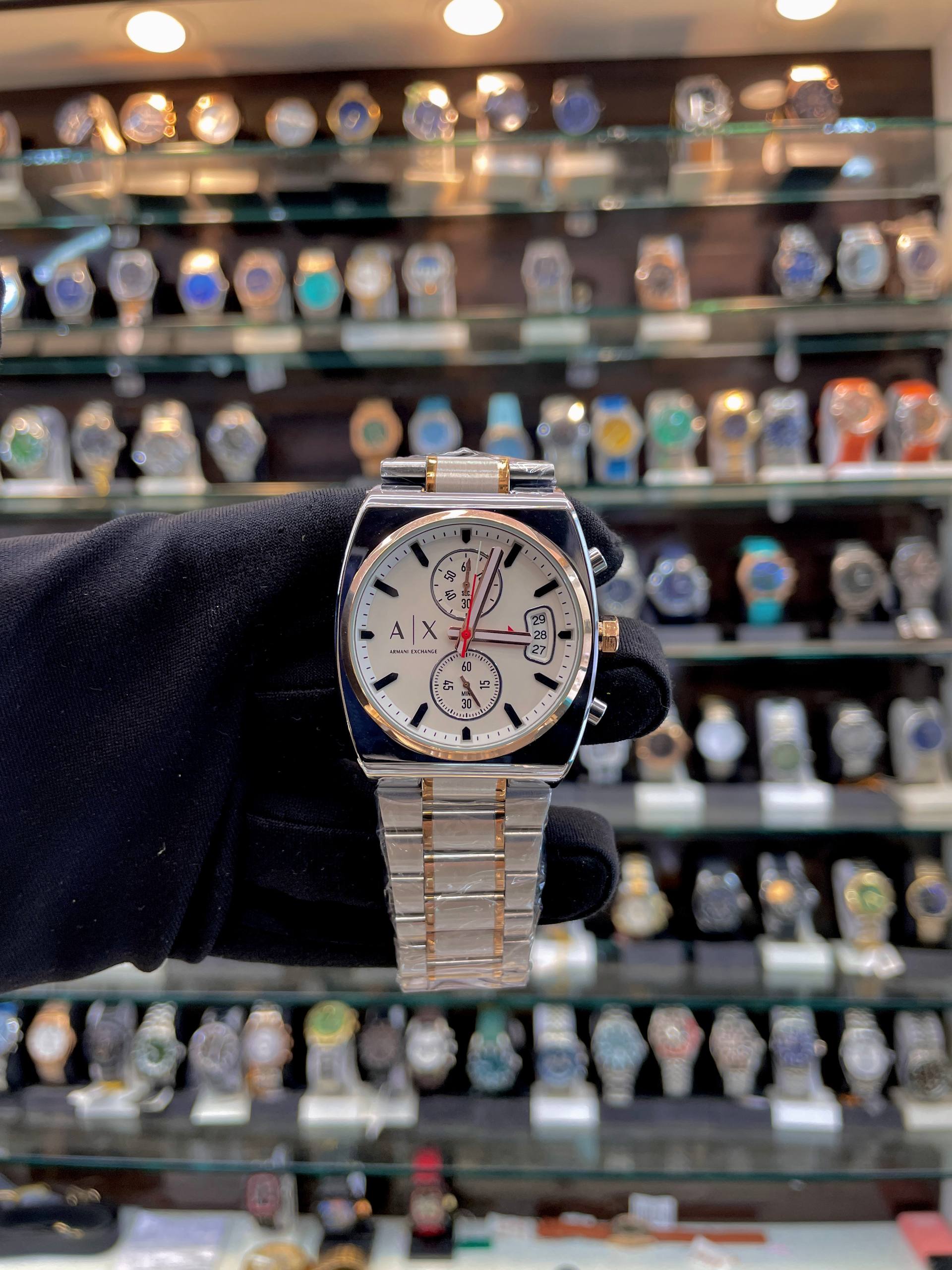 ARMANI EXCHANGE CHRONOGRAPH IN DUAL TONE