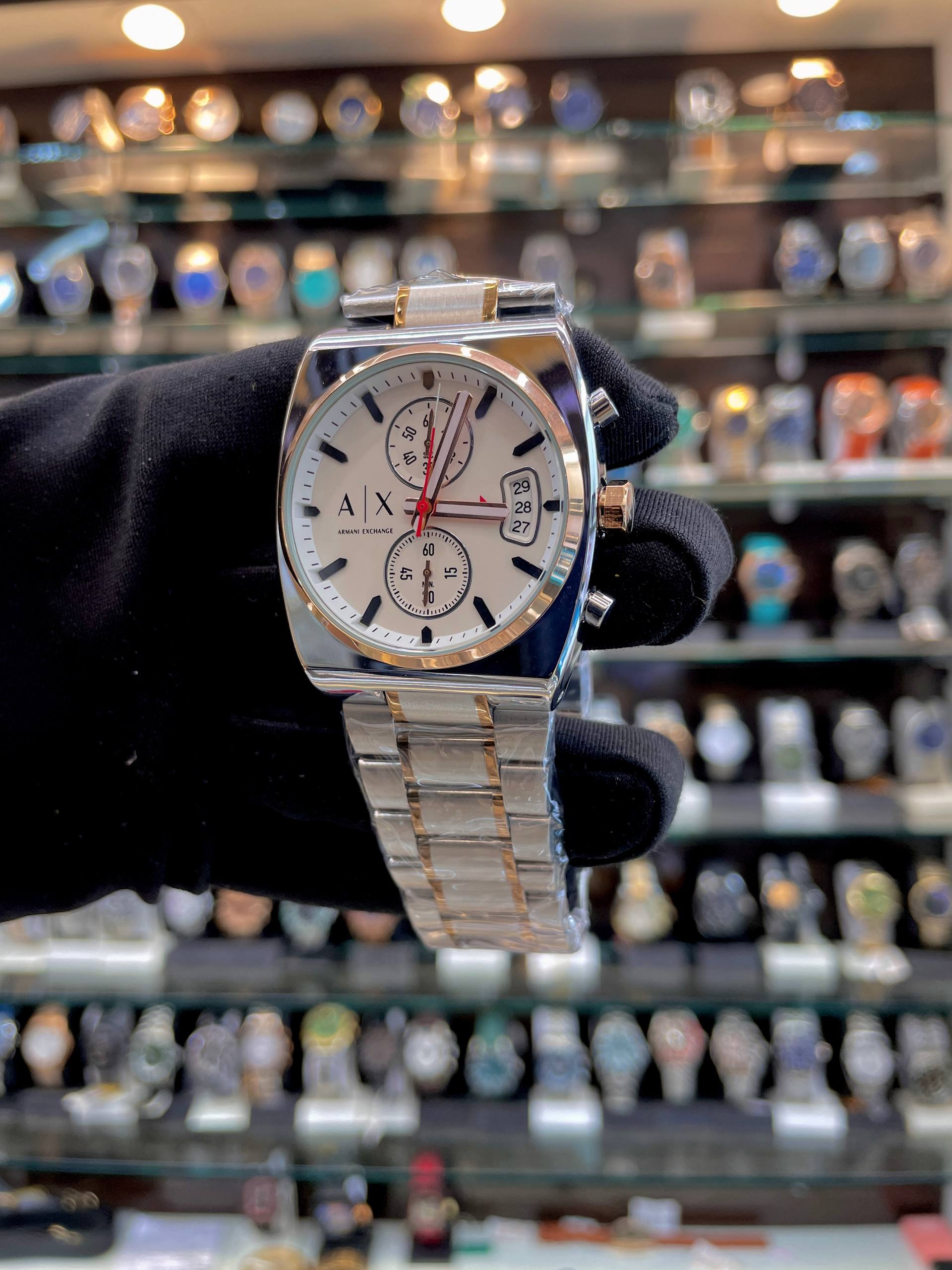ARMANI EXCHANGE CHRONOGRAPH IN DUAL TONE