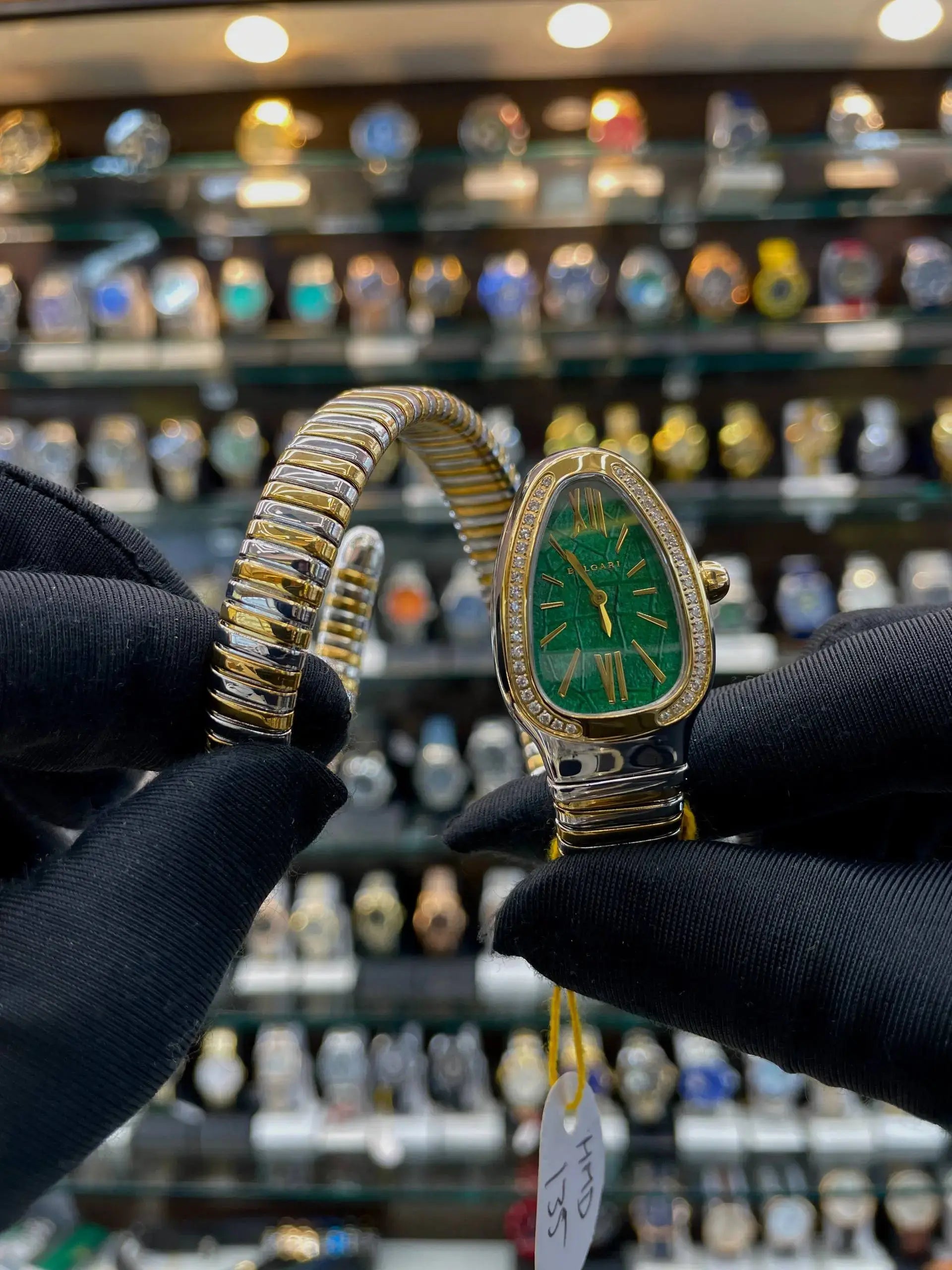 Bvlgari serpenti tubogas watch now in cobra green