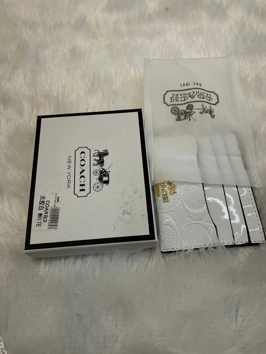 Coach card holder for girls white