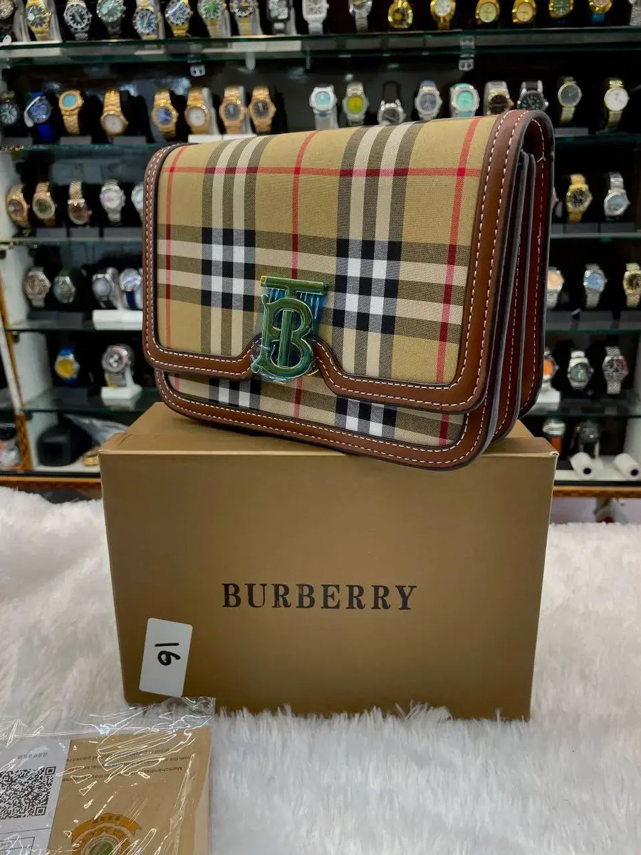 Burberry premium sling bag master piece brown