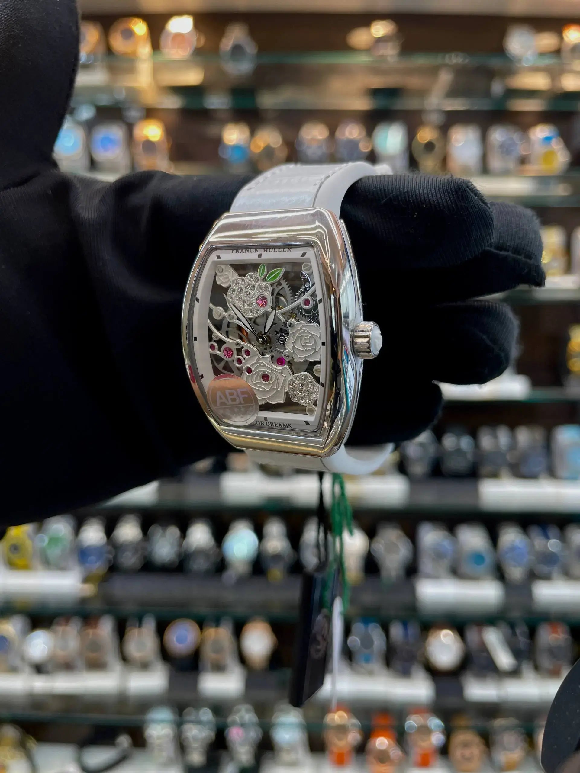 Franck muller vanguard lady semi-eta quality transparent dial