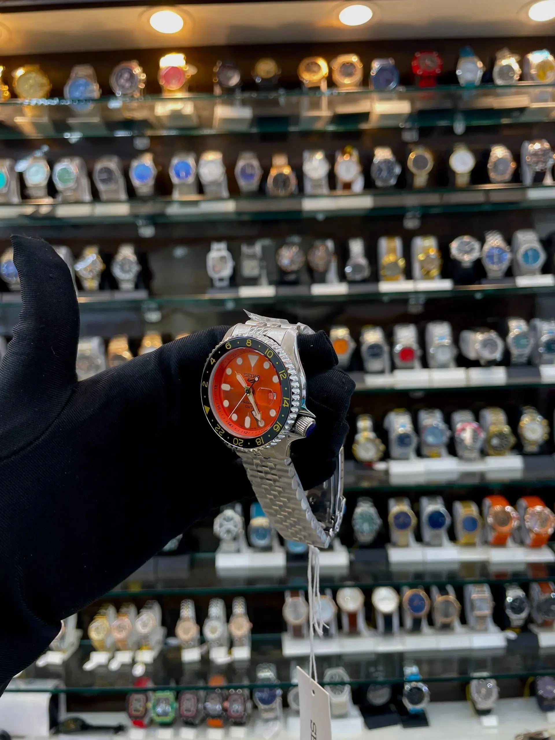 Seiko ssk035k1 5 sports skx gmt automatic watch in master piece orange dial