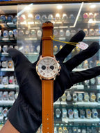 Fossil black chrono dial leather