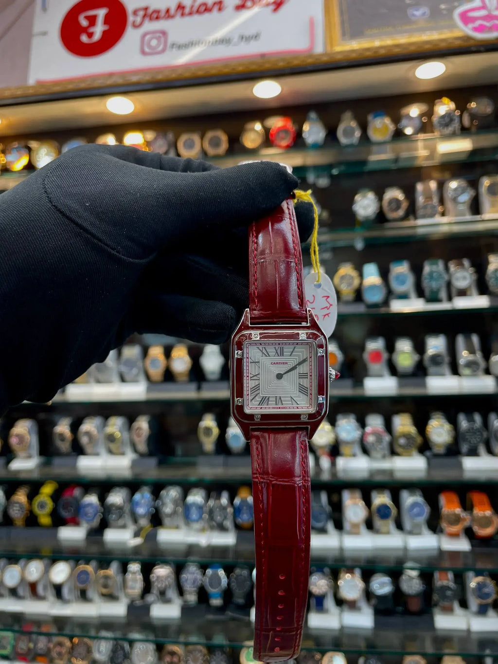 Cartier Santos dumont red laquer platinum in master piece