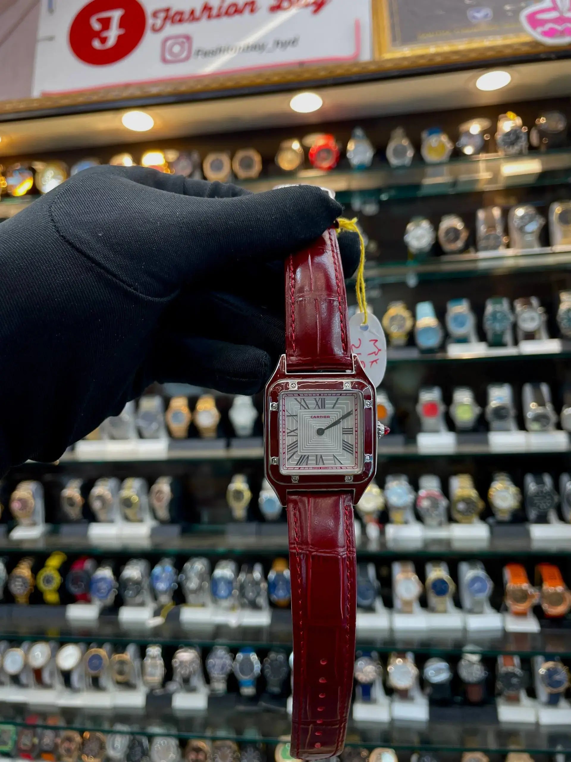 Cartier Santos dumont red laquer platinum in master piece