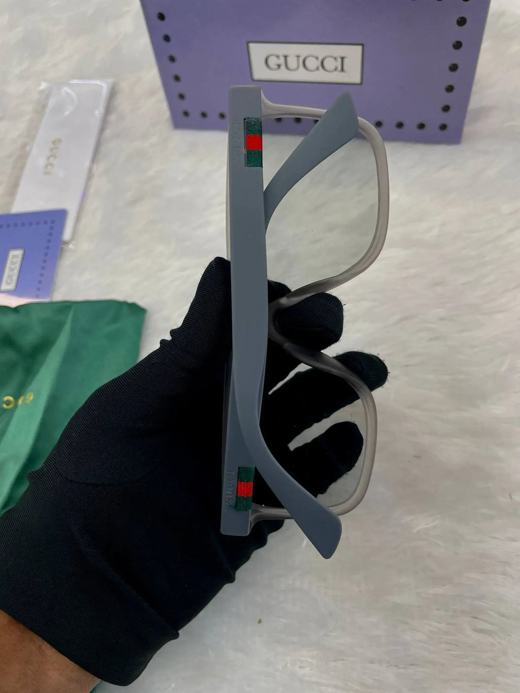 Gucci transparent frame for mens in master piece