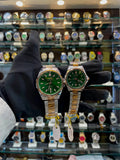 Armani exchange ax in couple set green shinny dial